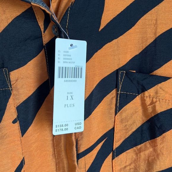 Anthropologie Orange and Black Zebra Print Dress - Picture 8 of 14